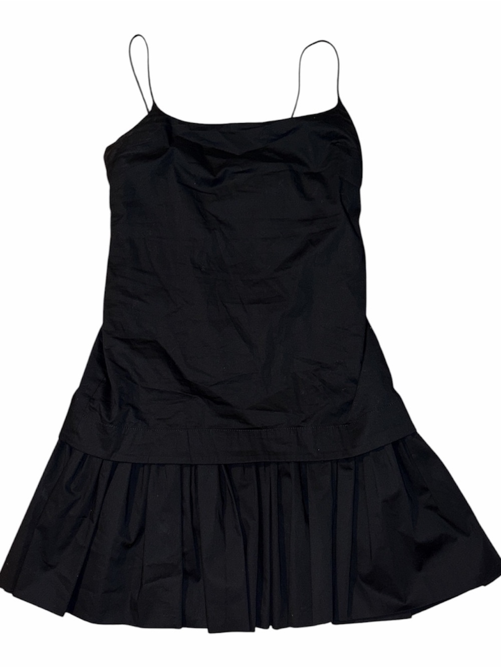 STAUD cotton pooling dress black